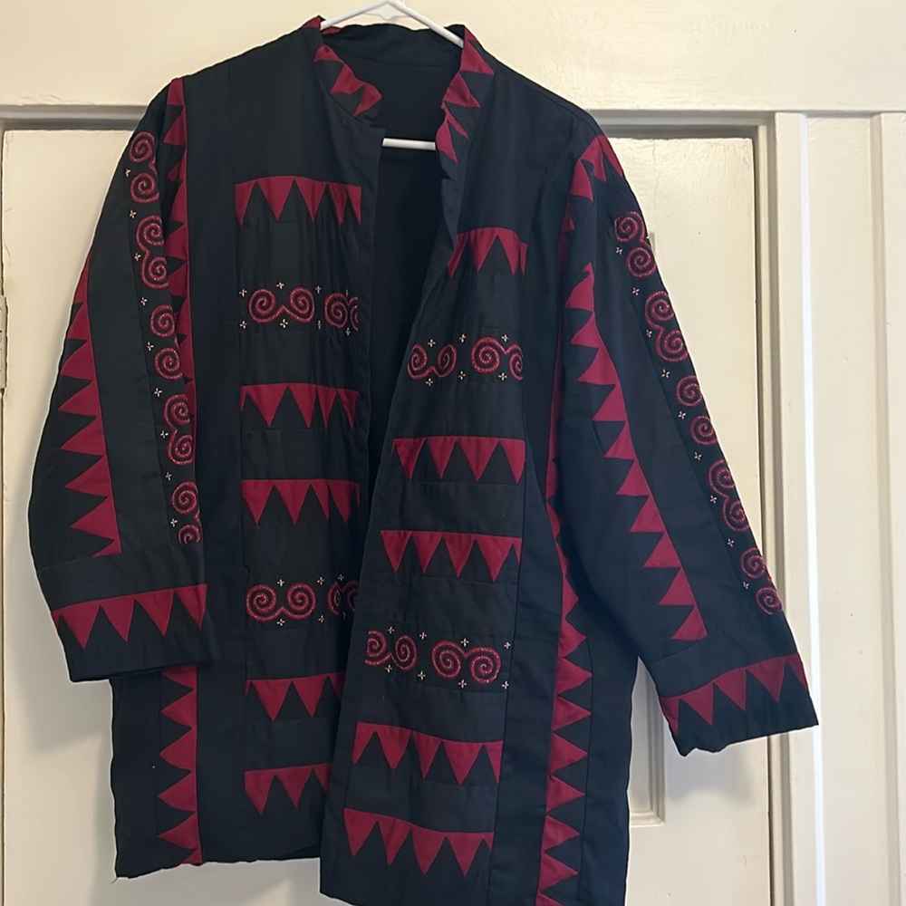 Ethnic quilted open jacket /kimono